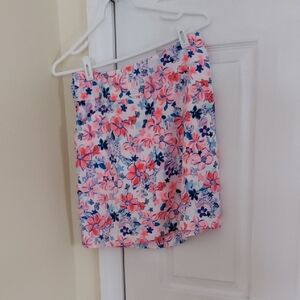 Lily Pulitzer Sz 4 Skort Brand New White W Pink & Blue Flowers